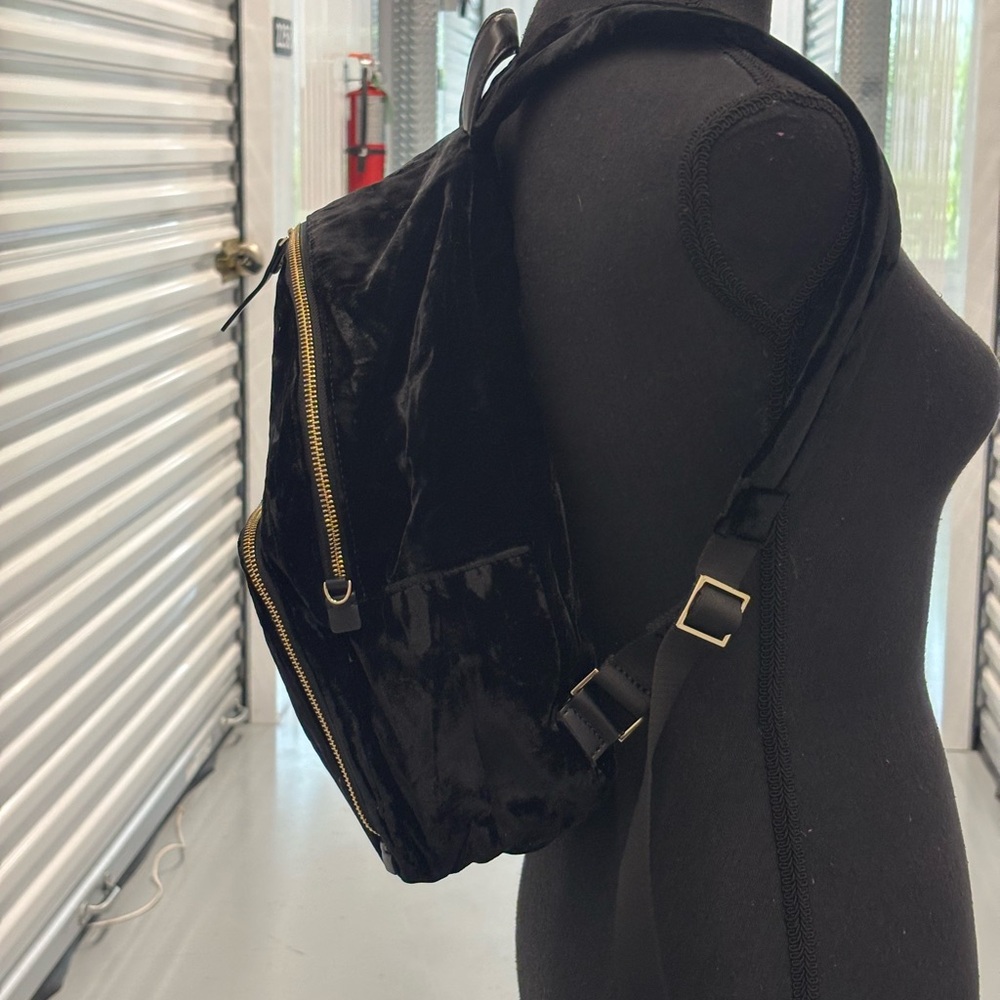 Kate Spade Black Velvet Backpack-Watson Lane Velvet Hartley - Picture 6 of 16